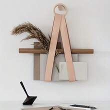 French Style Magazine Storage Bag, Sun Hat Hanger, Wall-Mounted Newspaper Rack, Minimalist Bookshelf For Wall Office Organization & Home Decor, Storage With Mail Hooks, Aesthetic Room Decoration – Includes No-Drill Hooks