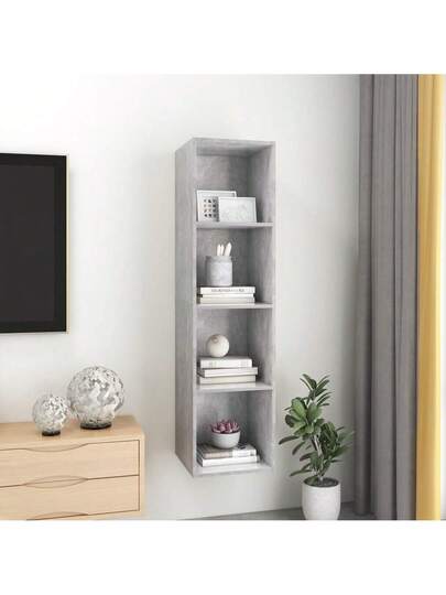 VidaXL TV Wand Unit 37x37x142.5 Cm Finished Wood Concrete Grijs view 7