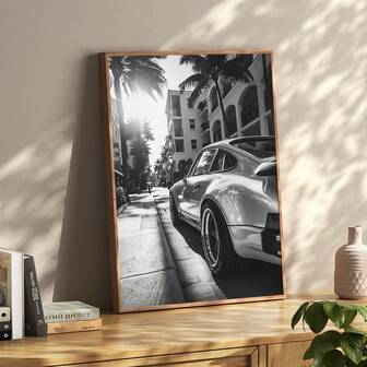 1 件现代黑白豪华赛车海报装饰、经典跑车海报装饰、俱乐部墙壁艺术、帆布画墙壁艺术、房间家居装饰、卧室客厅走廊的理想礼物、墙壁艺术、墙壁装饰、无框架