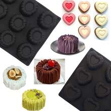 1pc Cylinder/Heart Shaped Silicone Mold, Suitable For Cake Decoration, Mousse, Jelly, Chocolate, Heat-Resistant For Home Baking. Ideal For Daily Homemade Desserts To Satisfy Family's Taste, Party Gatherings To Make Delicate Sweets For Convenient Serving And Festive Atmosphere - Black - View 11