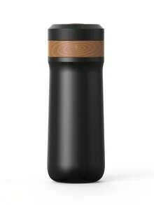 آلة صنع القهوة الفرنسية المحمولة، زجاجة عازلة للحرارة للسيارة، آلة صنع القهوة الفرنسية للسفر مع كوب شاي/قهوة فريد من نوعه مصنوع من الفولاذ المقاوم للصدأ مع نظام ترشيح، مناسبة للتخييم، سعة 320 مل، عزل حراري لمدة 8 ساعات، تخزين بارد لمدة 12 ساعة، جدار إناء من الفولاذ المقاوم للصدأ 304 مزدوج الطبقة للحفاظ على درجة الحرارة لفترة طويلة