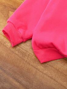 Baby Girl Fashionable Leopard Print Heart Graphic Hoodie And Pants Set, Autumn/Winter