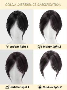 合成部分刘海帘式刘海发片，遮盖白发，增加发量，适用于稀疏头发，日常使用的顶发接发 - 彩色 - 查看 8