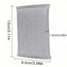 إسفنجة تنظيف المطبخ عالية الكثافة من الحرير الفضي، إسفنجة كشط سحرية، فرشاة كشط الوجه، إسفنجة غسيل الأطباق، إسفنجة تنظيف كاشطة عالمية - فضي - مشاهدة 9