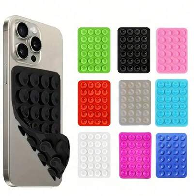 1 Giá đỡ điện thoại di động chống trượt, hai mặt bằng silicon dày 24 cốc hút, có thể giặt được