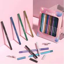 CMAADU 12pcs Waterproof Eyeliner Pencil Set A Combination Of Multiple Colors Creates The Perfect Eye Makeup Shimmering Multi-Color Eyeshadow & Highlighter Kit For Beginners - CEC - Xem 9