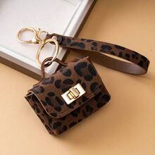 1pc Fashion Leopard Print Keychain With Coin Pouch - High Quality Faux Leather Material, Embossed Design, Rectangular Shape, Stylish Car Key And Bag Accessory, Ideal Gift, Key Organizer | Keychain | Gold Snap, Key Holder, Car Keychain, Girl Bag Charm, Backpack Decor. Coin Pouch Keychain, Cute Bag Charm, Car Keychain, Schoolbag Decoration, Small Gift - Multicolor - View 14