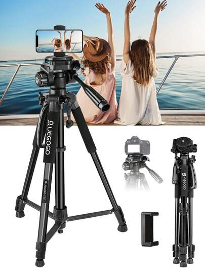 150Cm/59.06 Inch Aluminum Alloy Tripod, Equipped With A Universal Mobile Phone Clip, Light Weight And Easy To Carry, Is A Small Expert In Live Broadcast And Outdoor Photography