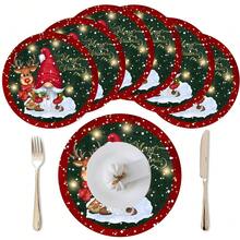 2/4/6pcs Christmas Dwarf Elk Element Coasters Set, Home Decoration, Teacup Coasters, Water Cup Coasters, Wine Cup Coasters, Coffee Coasters, Round Absorbent Silicone Coasters Set, Coffee Bar & Kitchen Accessories, Suitable For Home Decoration, Party And Tableware Gifts, Four Seasons Home Decoration, And Merry Christmas In Winter Home Decoration! - Multicolor - View 10