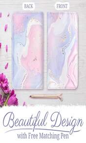 9 Pocket Server Book W_Diamond Pen, Waitress Book W_Money Pocket, Waitress Book, Server Books For Waitress, Server Books, Waitress Book Organizer, Server Book Cute, Servers Book(Pink_LightblueGold) - MàuA - Xem 3