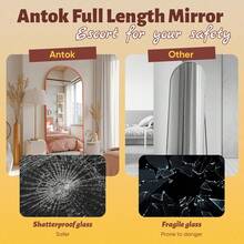 Furnbar Arch Floor Mirror, 58"X19" Full Length Mirror - Freestanding Full Body Mirror With Stand For Bedroom Or Living Room,Amber,Lavender,Persimmon,Pistachio,Sapphire - trái cam - Xem 7