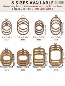 3 قطع إطارات تطريز يدوية صغيرة بنية اللون بنمط خشبي رجعي، مصنوعة من مادة ABS المتينة مع خطاطيف معدنية نحاسية، مناسبة لديكور المنزل، التعليق على الحائط، هالوين، عيد الميلاد، الحقائب، الملابس، الهواتف، سلاسل المفاتيح، المكاتب، الأغراض الجانبية للسرير، زينة السيارات