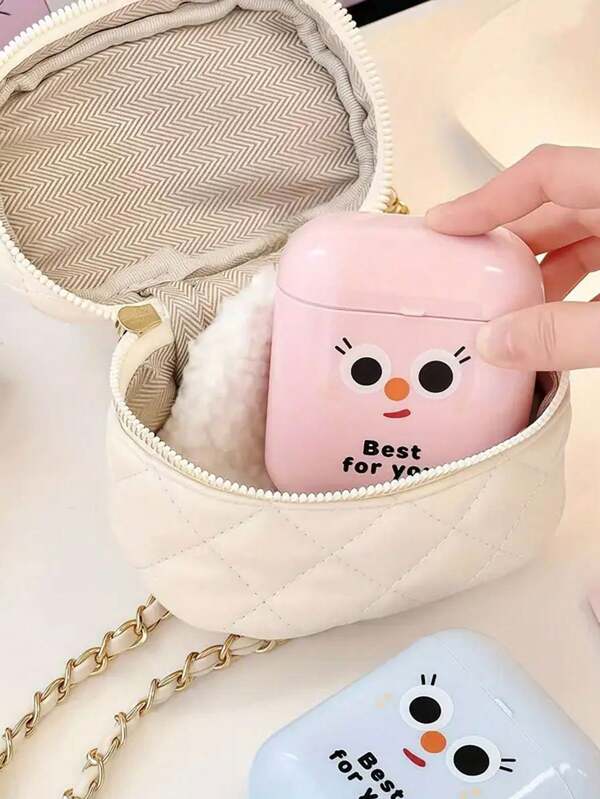 Caja de almacenamiento de cosméticos y maquillaje en miniatura, organizador de viaje a prueba de polvo con diseño de personaje de dibujos animados lindos para lápiz labial, auriculares, cargadores, accesorios de escritorio - Plástico, diseño autoportante, uso en automóvil y hogar, organizador de almacenamiento de cosméticos, diseño alegre, asas de fácil agarre