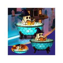 Cute Bathtub Night Light - USB Powered, Suitable For Bathroom, Desktop, Halloween Decoration - Witch Hat Design, Soft Light Bedside Lamp, Resin Home Decor Lamp, Suitable For Party Or As Halloween Special Gift, Fun Shape And Smooth Surface