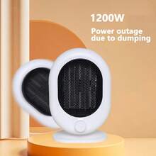 1200W Ceramic Heater, Quiet Desktop Electric Space Heater, Portable Heating Device For Bedroom, Living Room, Office, 110-240V US Plug, No Energy Efficiency Rating, Anti-Tipping Protection