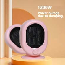 1200W Ceramic Heater, Quiet Desktop Electric Space Heater, Portable Heating Device For Bedroom, Living Room, Office, 110-240V US Plug, No Energy Efficiency Rating, Anti-Tipping Protection