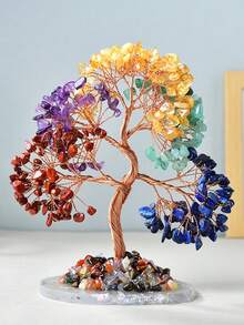 7 Chakra Gemstone Tree Of Life - Crystal Tree - 7 Chakra Tree - Positive Energy Crystal Tree - Feng Shui - Energy Gemstone Tree - Money Tree - Home Decor - Thoughtful Gift For Family And Friends - Multicolor - View 8