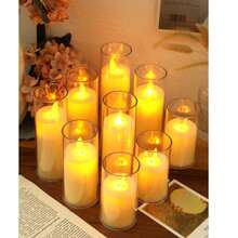 1 Peça Vela LED Cintilante Sem Chama (Com Bateria), Vela Eletrônica com Núcleo de Chama Dançante, Adequada para Natal, Halloween, Decoração de Casamento, Decoração de Mesa de Jantar, Festa de Aniversário, Comemoração de Feriados, Decoração do Dia dos Namorados, Vela Eletrônica, Vela de Desejos