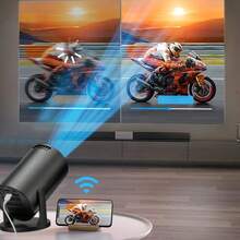 4K WiFi Mini Projector With Auto Keystone Correction, Remote Control, 180° Rotation, Portable Smart Home & Outdoor Video Projector