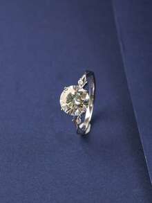 خاتم خطوبة نسائي من الفضة الإسترليني عيار 925 بتصميم على شكل شجرة، مرصع بحجر موسانيت بدرجة VVS بوزن 2/3 قيراط، لامع ورائع، مناسب للخطوبة والزفاف والاحتفالات والاستخدام اليومي، يأتي في علبة هدايا كخيار أول للهدايا