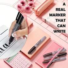 Fake Marker Pen Safe, Plastic Money Hiding Container Diversion Safe Marker, Combination Lock Secret Stash Storage For Small Valuables, Hidden Security Marker, Home Security Dorm Decor Accessory, Fun Safe For Valuables - Black - View 2