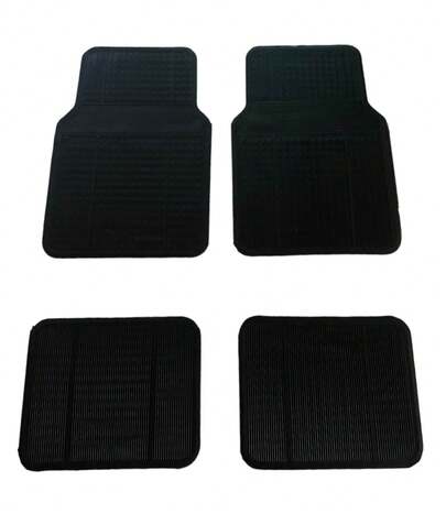 Juego de 4 alfombrillas de coche universales asequibles de color negro, antideslizantes, fáciles de limpiar y resistentes al desgaste, accesorios para el coche