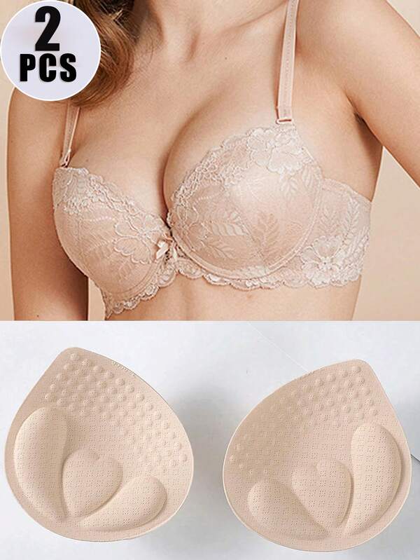 2pcs Teardrop-Shaped Reusable Sponge Bra Pads, Invisible Padding For Sports Bras And Bikini Tops, Enhances Bust Curves, Hand Washable, Soft And Comfortable, Suitable For Parties, Beaches, Banquets, Daily Wear, Gatherings, And More