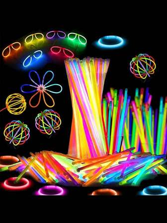 50 Sets Of Party Glow Sticks, Super Bright Glow Sticks, Of High Quality, Can Be Used To Make Bracelets, Necklaces, Etc. By Yourself. Colorful Wedding Glow Sticks, Suitable For Parties, Bars, Nightclubs. Glow Sticks, Glow Party Supplies, Night Light Products, Gifts, Party Lighting Supplies, New Year Gifts, Party Decorations.