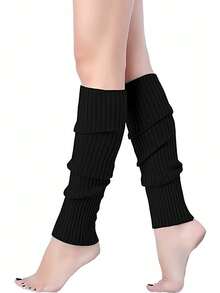 1 Pair Of Winter Warm Foot Covers For Women - Soft And Warm Sock Leg Covers, Thickened To Keep Warm Without Feeling Cold, Pastel And Neutral Color Series (White/Black/Burgundy/Orange/Pink/Green/Gray/Coffee/Pink/Rose Red/Yellow) - Suitable For Daily Use And Special Occasions In Cold Weather - Made Of Polyester Fiber - Easy To Hand Wash And Care For - Women's Warm Accessories - Multicolor - View 15