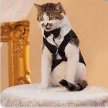 بدلة كلاسيكية للحيوانات الأليفة، بدلة كلب مع فراشة عنق، ملابس رسمية صيفية للكلاب باللون الأسود مع إغلاق بأزرار قطعة واحدة