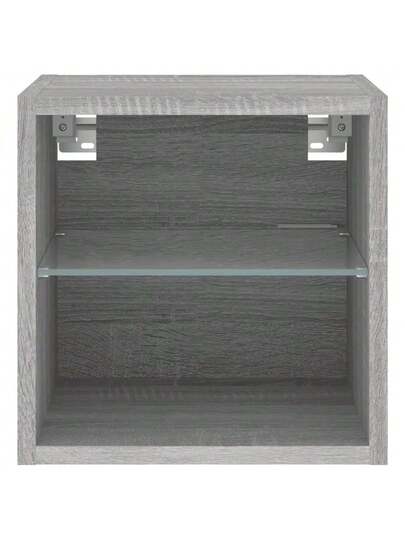 VidaXL TV Wand Unit LED Lighting 30x28.5x30 Cm Grijs Sonoma view 8