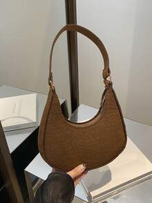 1pc Vintage Crocodile Texture Underarm Handbag, Fashionable Versatile Shoulder Bag For Women - Multicolor - View 10