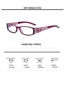 2pcs Rectangle Diamond Decorated Pattern Fashion Glasses, Suitable For Work, Computer Use & Daily Wear - Purple + Green - View 12