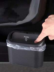 1pc Black Mini Creative Car Trash Can - Black - View 2