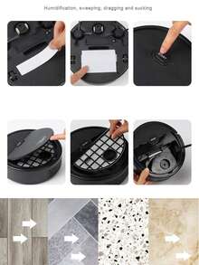 [Automatic Mobile Vacuum Cleaner] 1 Portable Vacuum Cleaner, Mobile Vacuum Cleaner, Automatic Vacuum Cleaner, Low-Noise 3-In-1 Sweeping Machine, Suitable For Daily Hard Floor Pet Hair Cleaning - Black - View 4