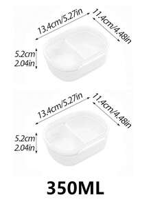 1pc/2pcs Transparent Sealed Food Storage Container With Lid, Compartment Bento Lunch Box, Fridge Storage, Kitchen Organization, Portable Outdoor Thermal Bento Box, Suitable For Home, Office, Picnic, School, Dorm, Festive Gatherings, Holiday Gifts