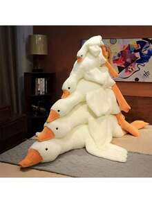 1pc 50~190cm Oversized Sleeping Goose Plush Doll, Soft Velvet Fabric, Cute Goose Stuffed Animal Pillow With Leg Hugger Design, Sleep Companion, Bedroom Decor, Birthday/Christmas/Halloween Gift