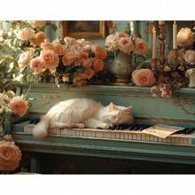 1/2pcs Paint By Numbers Kits Cat Animals Diy Painting By Number Kit For Adults Handpainted Home Wall Decorations 40x50cm/16x20inch Without Frame