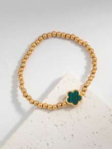 1pc Minimalist Floral Bracelet, Aesthetic Style, Popular In Europe And America - C - View 2