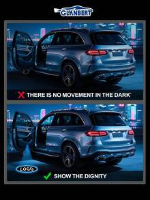 GLANBERT 2 piezas Luces LED de bienvenida con patrón de fibra de carbono, luces de proyección de logotipo inalámbricas, luces de cortesía decorativas con sensor automático compatibles con BMW, Audi, Opel, Mercedes-Benz, etc.