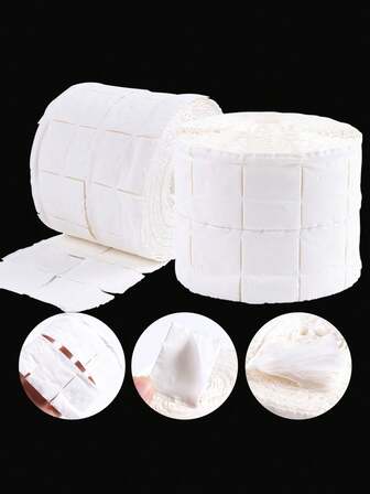 300片装无绒指甲清洁湿巾卸妆棉白色清洁指甲油餐巾纸DIY美甲沙龙美甲工具