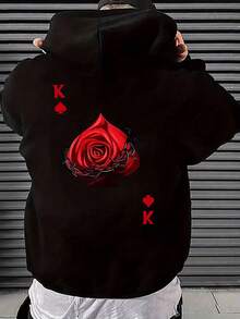 Sudadera con Capucha Nueva Primavera/Otoño Estampada - Negro - Ver 1