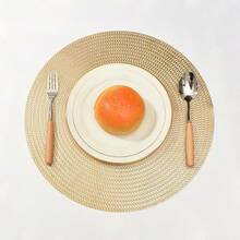 Juego de 4 piezas/8 piezas/12 piezas/16 piezas de manteles individuales y posavasos con diseño de espiga de trigo con lámina de oro, de PVC antideslizante y aislante térmico, adecuado para hoteles y restaurantes de comida occidental