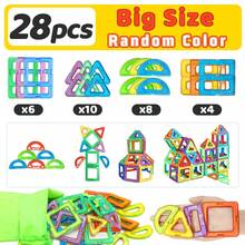 Big Size Magnetic Building Blocks - STEM Toys Construction Set With DIY Magnets, Learning Educational Magnet Toys, Random Colors For Birthday Gift - Nhiều màu - Xem 10