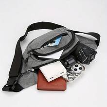 Men's Nylon Waist Bag - Adjustable Strap, Multi-Pocket Design, Outdoor Sports And Everyday Commuting Waist Bag, Black, Multifunctional Travel Bag | Korean Style Waist Bag | Adjustable Shoulder Strap Bag