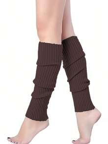 1 Pair Of Winter Warm Foot Covers For Women - Soft And Warm Sock Leg Covers, Thickened To Keep Warm Without Feeling Cold, Pastel And Neutral Color Series (White/Black/Burgundy/Orange/Pink/Green/Gray/Coffee/Pink/Rose Red/Yellow) - Suitable For Daily Use And Special Occasions In Cold Weather - Made Of Polyester Fiber - Easy To Hand Wash And Care For - Women's Warm Accessories - Multicolor - View 22
