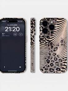 Leopard Print And Zebra Stripe Patchwork Phone Case Suitable For Compatible With Iphone16, 15, 14, 13, 12, 11, PRO MAX,PLUS.Is A Thoughtful Birthday Gift For Girlfriend, Boyfriend And Friends - Nhiều màu - Xem 3