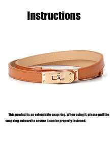 3/1pc Fashionable And Versatile Women's Thin Belt, Thin PU Leather With Gold Buckle Dress Belt, Pants, Suit, Daily Commuting And Leisure Belt, Good Things For Friends, Family And Girlfriends Fall, Autumn, Halloween