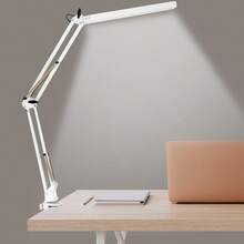 VIDA4U Lámpara de Escritorio, Lámpara Led con Brazo Oscilante de 360 ° , 3 Modos de Luz con 10 Niveles de Brillo Infinito - BLANCO - Ver 13