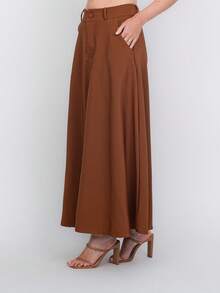 Tailored Skirt With Belt Loops (Without Belt) Code: 3010 - 駝色 - 查看 3